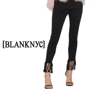 BLANKNYC Fray Hem Black MidRise Fringe Stretch Jeans Size 27